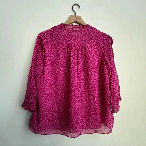 Diane von Furstenberg Layla Petal Dreams Printed Silk Chiffon blouse valentines - Picture 9 of 16